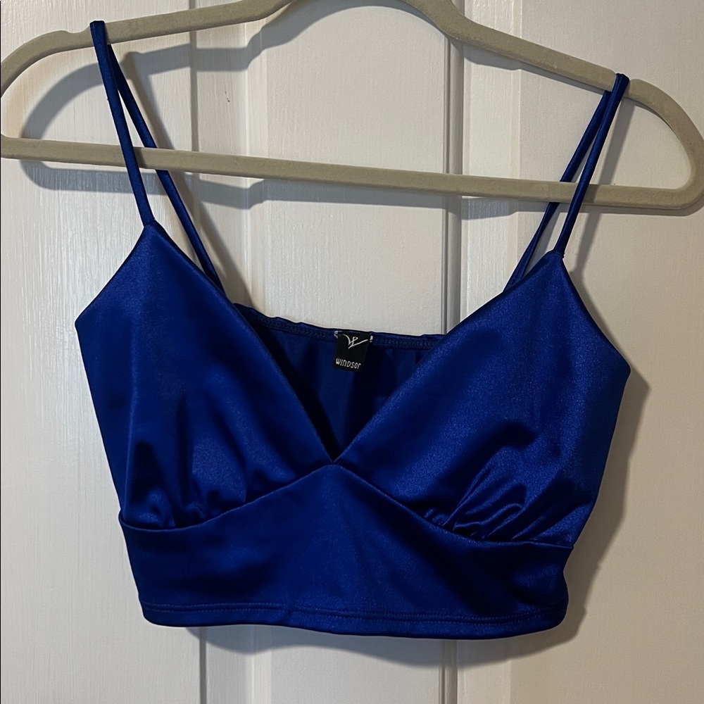 Windsor Royal Blue Satin Top